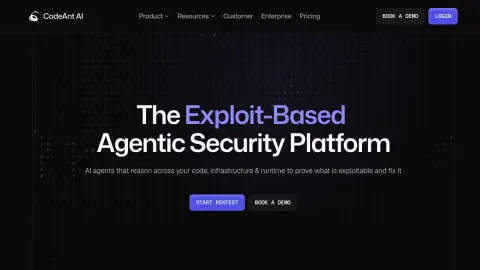 Recent homepage preview of CodeAnt AI at codeant.ai