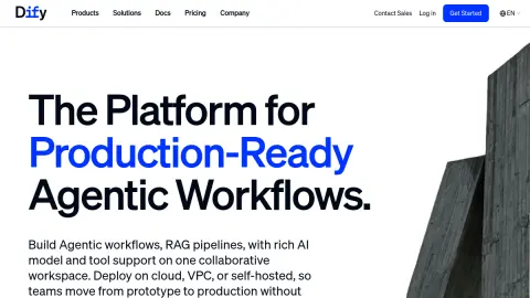 Recent homepage preview of Dify at dify.ai