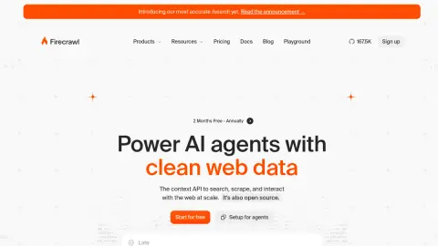 Recent homepage preview of Firecrawl at firecrawl.dev