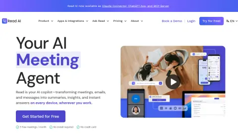Recent homepage preview of Read AI at read.ai