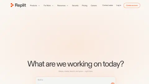 Recent homepage preview of Replit at replit.com