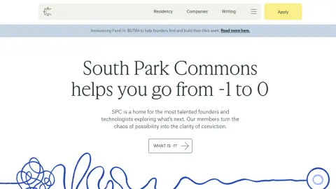 Recent homepage preview of South Park Commons at southparkcommons.com